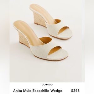 Reformation Anita mule espadrille wedge in color oatmeal